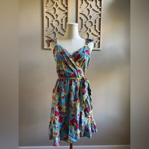 LC Lauren Conrad floral print faux-wrap dress.